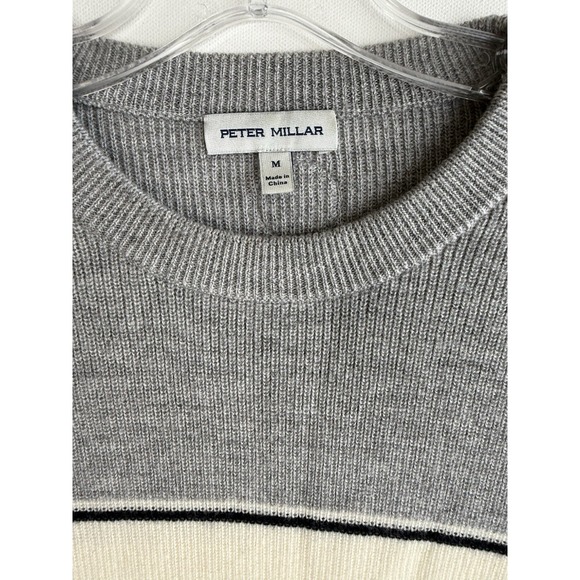 Peter Millar Sweater Men Medium Alpine Crew Merino Wool Golf Blue - Picture 8 of 11